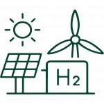 Icon erneuerbare und Wasserstoffe